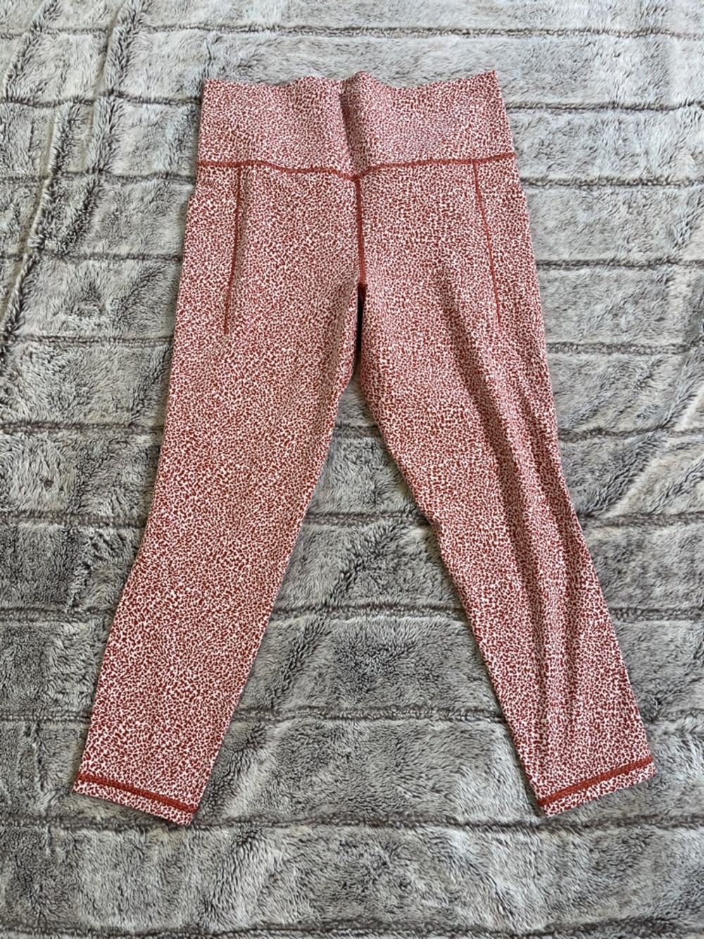 Athleta Rust and White Textured Tights